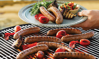 Barbecued Beef Sausages with Capsicum and Tomato Salsa