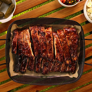 Sticky BBQ Pork Ribs with Potato Salad