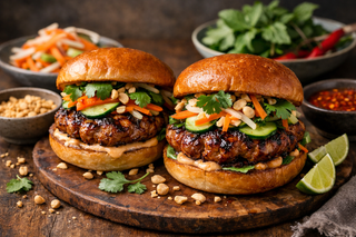 Vietnamese Pork & Peanut Burgers
