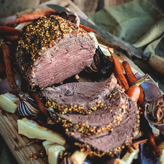 Scotch Fillet Roast with Mustard Rub and Veggies