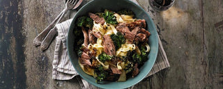 Slow-cooked Lamb Shoulder with Pasta and Greens