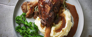 Red wine, Balsamic and Rosemary Braised Lamb Shank