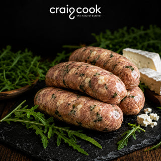 Chicken, Rocket and Goats Cheese Gourmet Sausages (1kg)